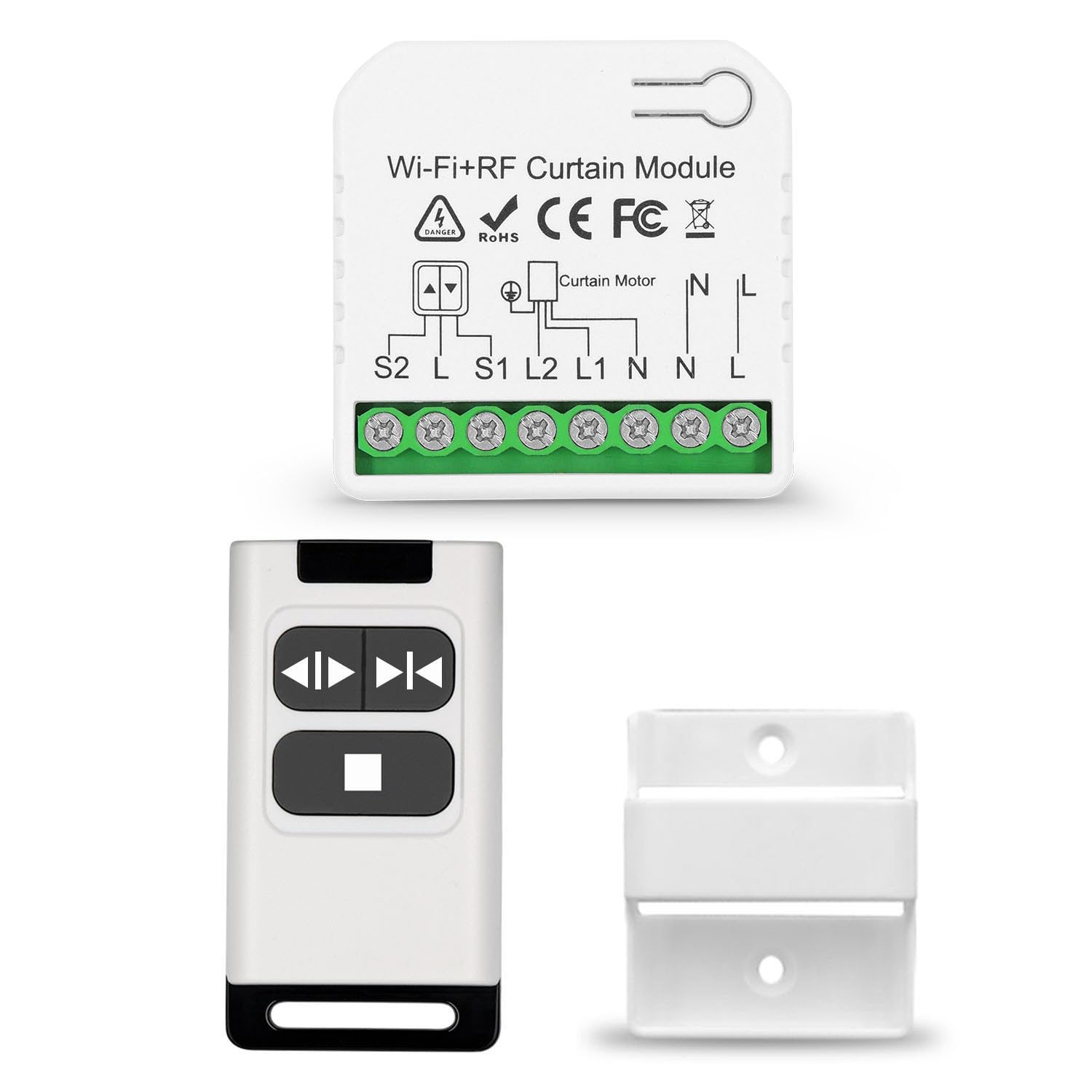 Dieserc Drahtloses Smart-rollladen-steuerungsmodul Mit 433-mhz-rf-fernbedienung, Tuya-app-wlan-steuerung, Kompatibel Mit Alexa/google Home App Und Manuellem Schalter