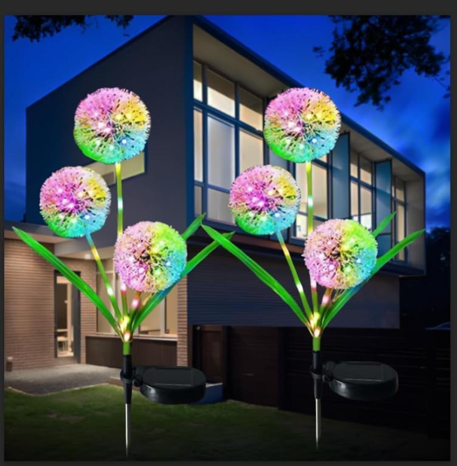 360° Led-solar-außenleuchten, Ip68 Wasserdichte Gartenleuchten, Außenstrahler Mit Automatischer Ein-/ausschaltfunktion, Stehlampen Für Den Außenbereich (4 Stück)
