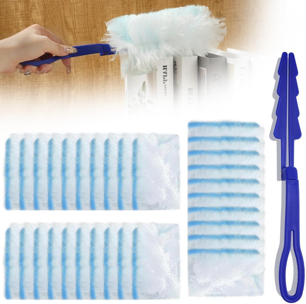 Nachfüllpackungen Für Staubwedel, 20-teiliges Einweg-staubwedel-set Für Flash Duster-nachfüllpackungen, Reinigungsstaubwedel, Blau-weiß