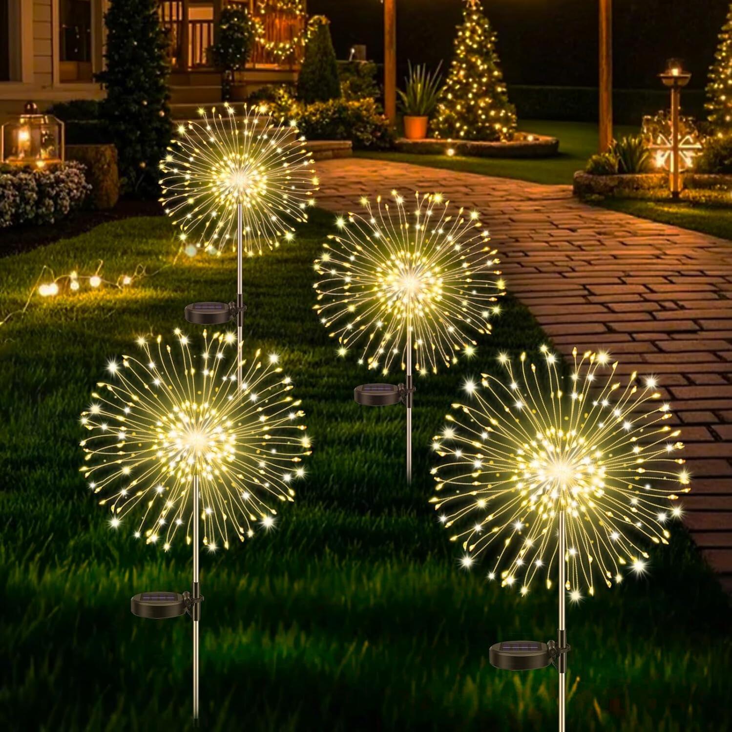 Solar-blumenleuchten Für Den Garten – 2 Stück – Ip65 Wasserdichte Led-solarleuchten – Dekoration