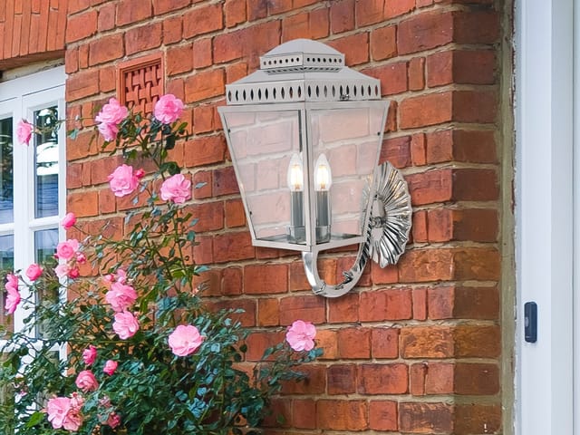 Elstead - Mansion House - 3 Licht Wandlaterne Im Freien Licht Poliert Nickel Ip44, E14