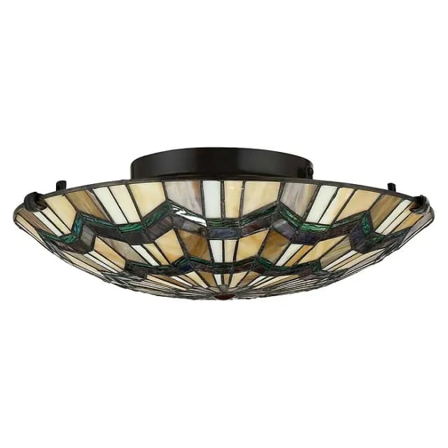 Elstead - Alcott - 2 Leichte Tiffany-unterputzmontage - Bronze-finish, E27