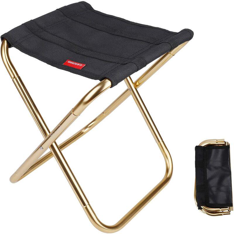 Kompakter Klapphocker, Schwarz – Mini-reisestuhl Für Camping, Angeln, Wandern, Grillen Und Reisen
