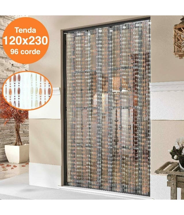 Trade Shop Traesio - Trade Shop - Fenstermarkise 120 X 230 Cm 96 Fäden Bunte Perlen -
