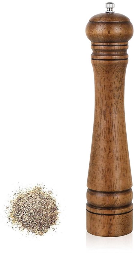 Eichenholz-pfeffermühle – Holz-pfeffermühle – Pfeffermühle Mit Großem Fassungsvermögen – Pfeffermühle – Meersalzmühle – Mit Verstellbarem Mahlwerk Für Grobes Und Feines Mahlwerk – Für Ihre Küche