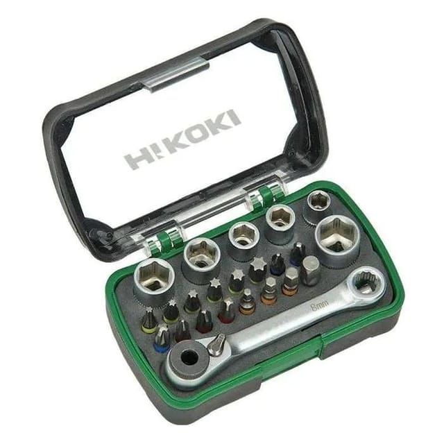 Hikoki 750362 Sortierter Steckschlüsseleinsatzsatz Ratsche 1/4'' 24-teilig