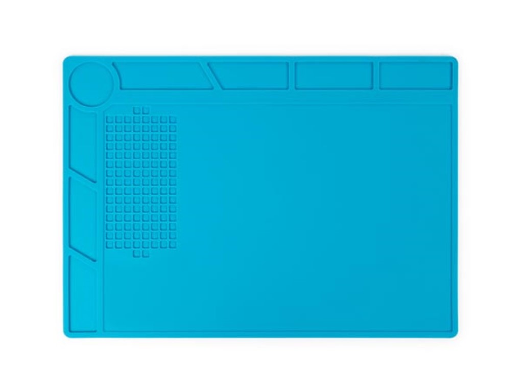 Velleman Hitzebeständige Silikon-reparatur- Und Lötmatte Mit Fächern, 350 X 250 Mm, 500 C, Rutschfest, Blau