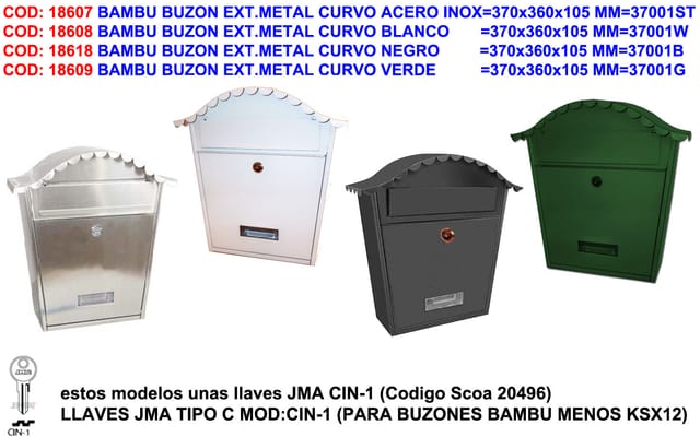 Fplus - Gebogener Briefkasten Aus Weißem Metall, 370 X 360 X 105 Mm, 37001w