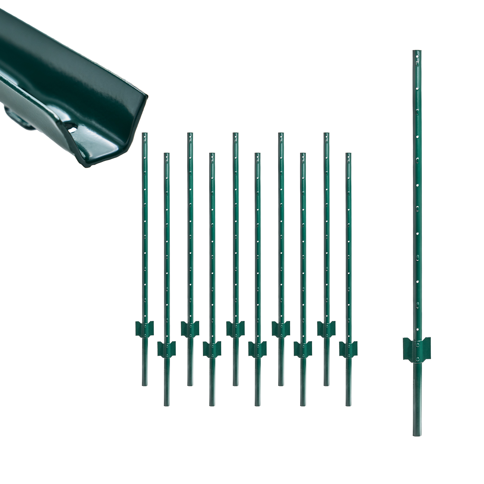 Trutzholm 10x U-profil Zaunpfosten 122 Cm Stahl Pulverbeschichtet