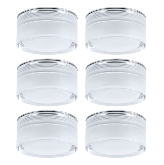 Etc-shop - 6er Set Led Einbau Leuchten Chrom Decken Lampen Schlaf Gäste Zimmer Design Spots Karton Beschädigt