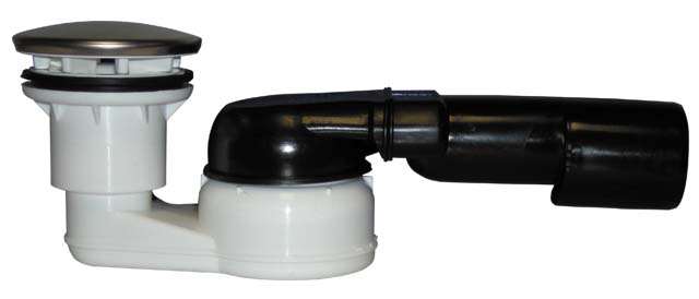 Duschwannen-siphon Dn40/50x6/4', Waagerechter Abgang Mit Kugelgelenk Und Stahl-chromplatte D 86 Mm
