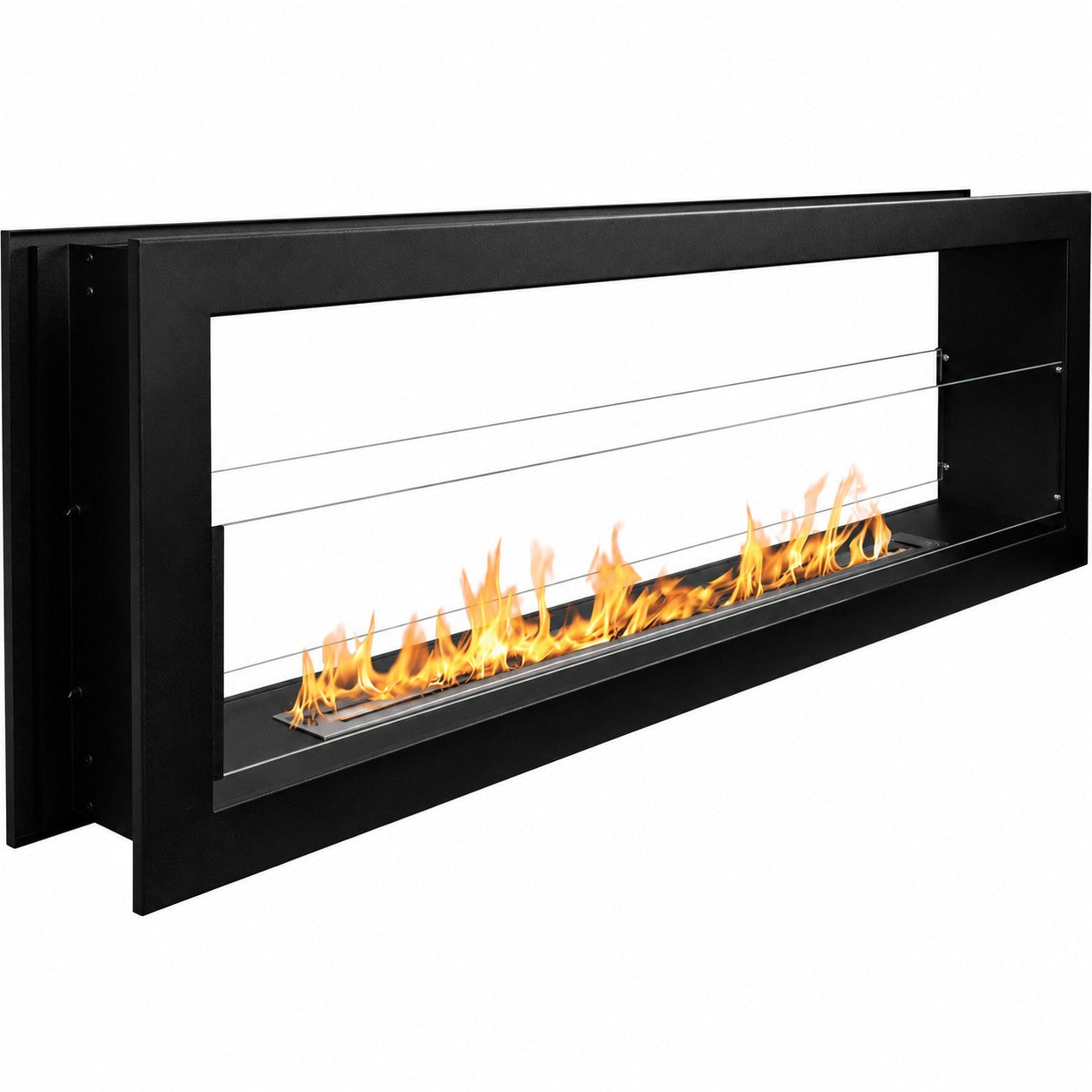 Montefalco 120 - Doppelseitiger Einbau-bioethanolkamin 120x40x15 Cm Mit 1,25-liter-stahlbrenner