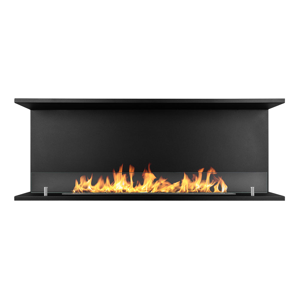 Trevi 120 - Dreiseitiger Einbau-bioethanolkamin 120x45x24,5 Cm Mit 1,25-liter-stahlbrenner
