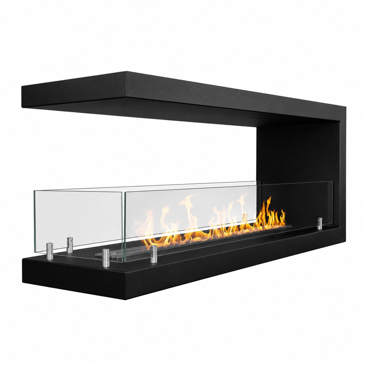 Maratea 120 - Dreiseitiger Einbau-bioethanolkamin 120x50x30 Cm Mit 1,25-liter-stahlbrenner