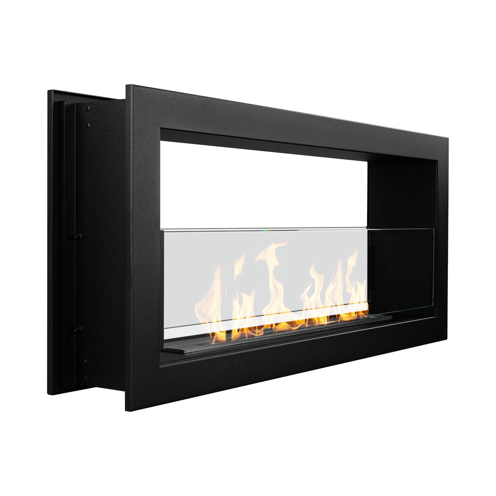 Montefalco 90 - Doppelseitiger Einbau-bioethanolkamin 90x40x15,2 Cm Mit 1,5-liter-stahlbrenner
