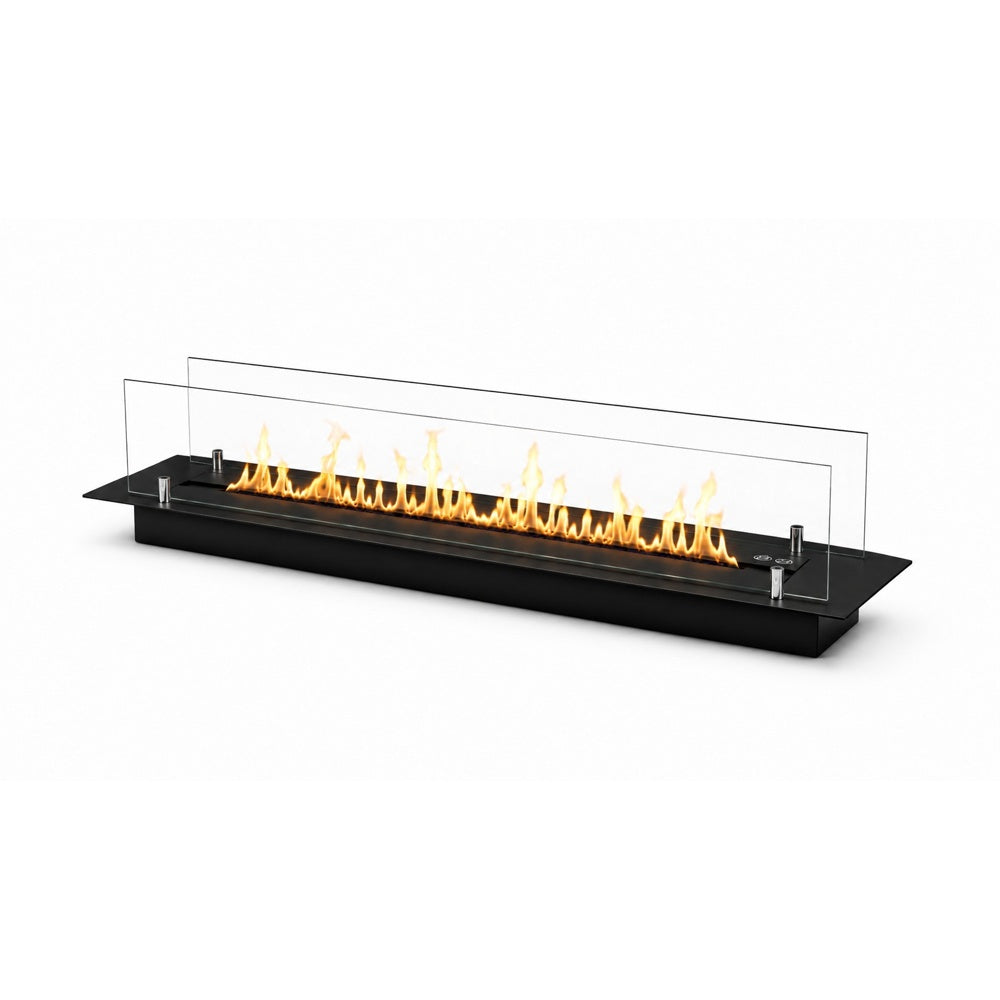 Topline - 2,5-liter-einbau-bioethanol-kaminbrenner, 90 X 21 X 25 Cm, Schwarze Edition, Stahl