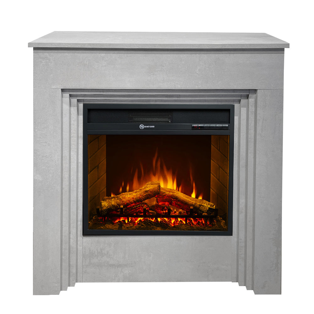 Bellini - Elektrischer Standkamin Mit Flammeneffekt, 96 X 96 X 35 Cm, Holzoptik Mit Betoneffekt