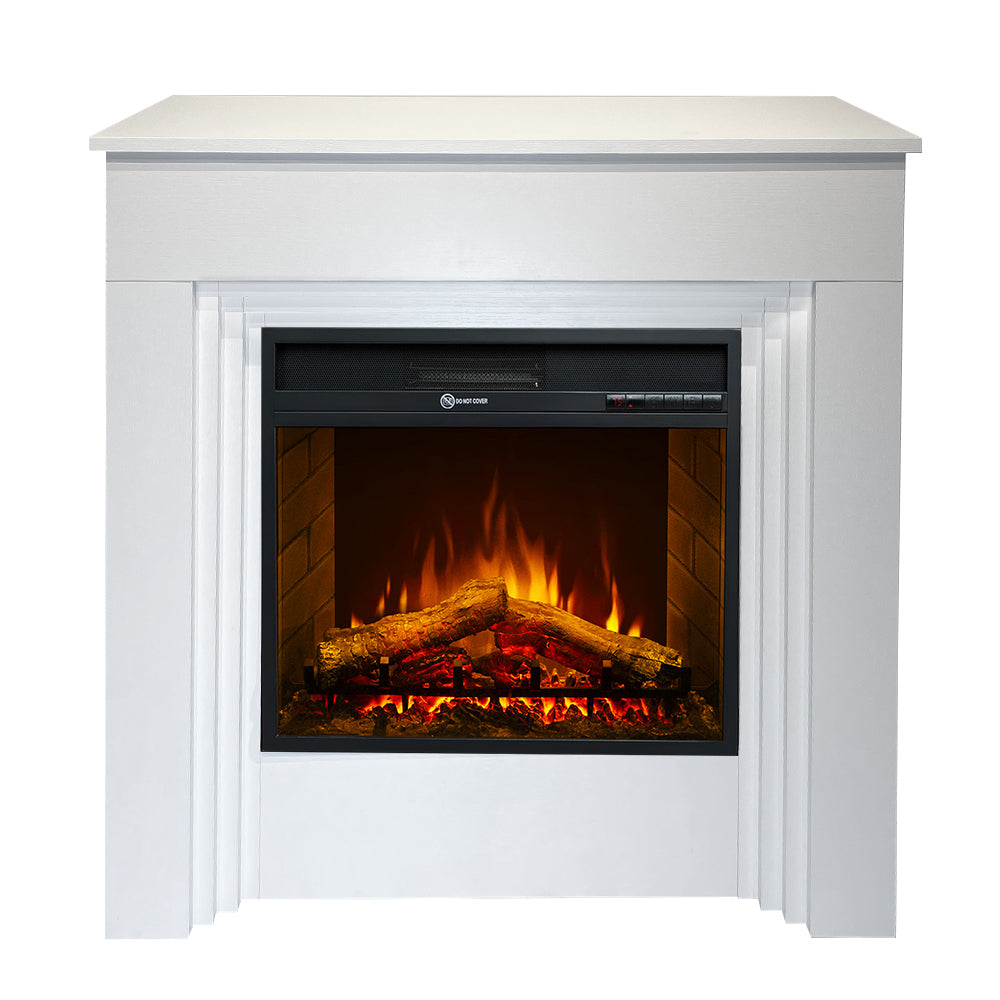 Bellini - Elektrischer Standkamin Mit Flammeneffekt, 96 X 96 X 35 Cm, Weißholz