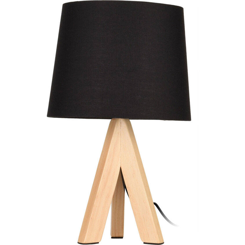 Tischlampe Mit Holzbeinen, H. 29 Cm