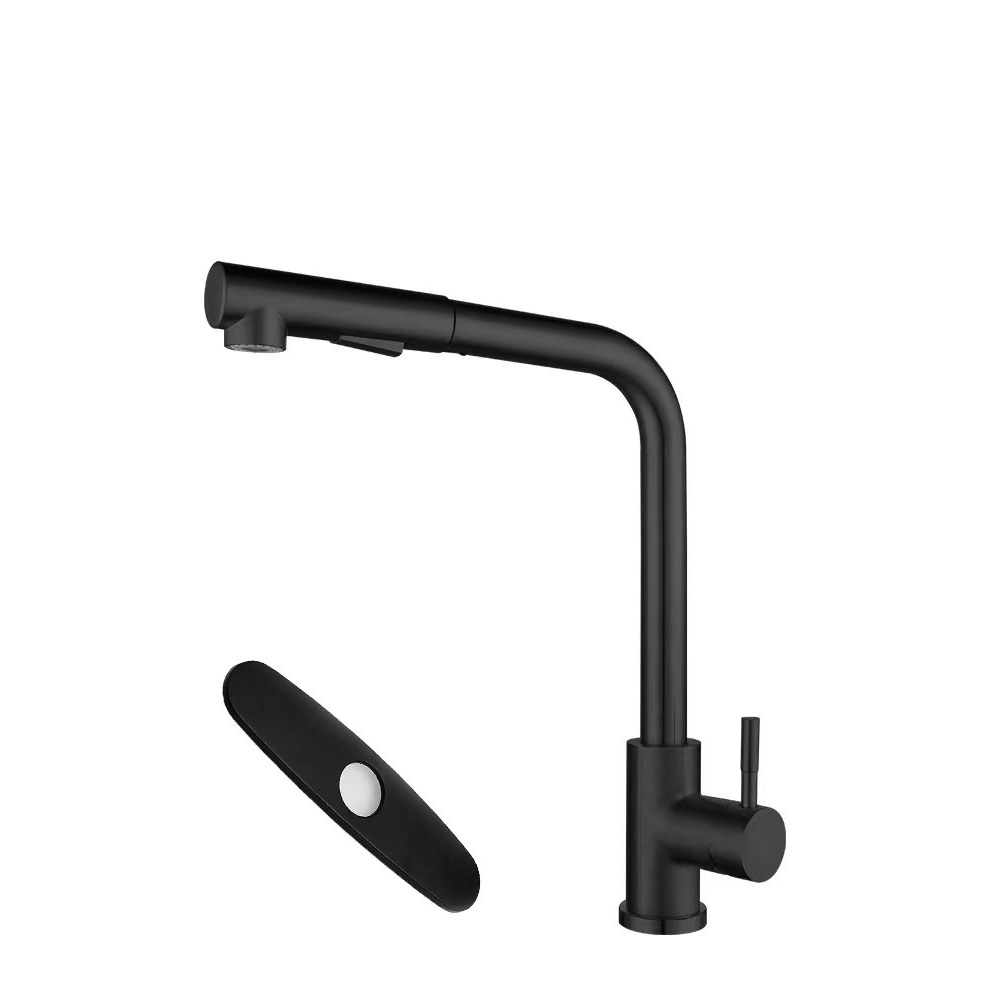 Robinet Cuisine Noir, Mitigour Cuisine Mit Extrahierbarer Dusche, 2 Modi Der Pulverisierung Und Drehung Um 360°, In Rostfreier Edelstahlform