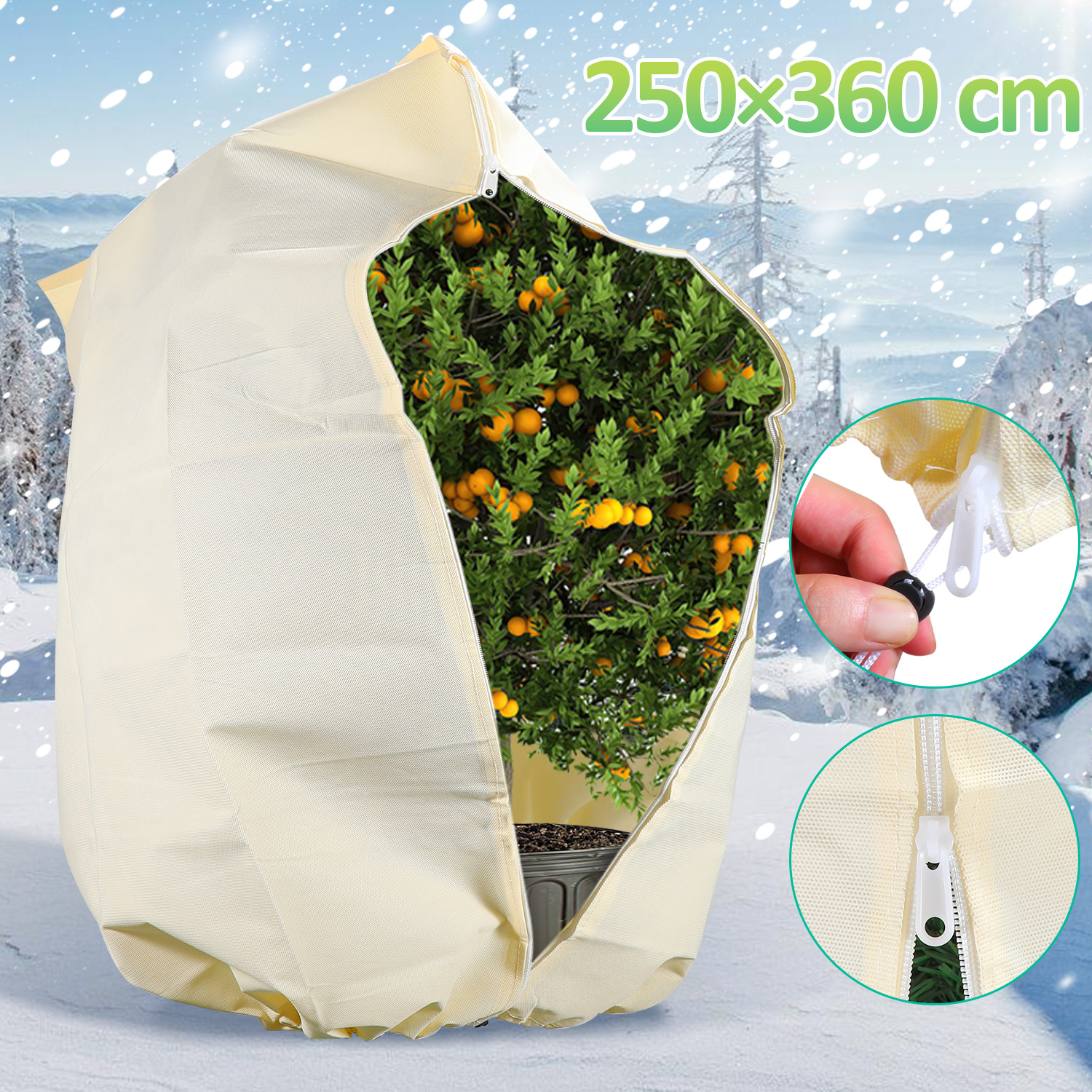 Jiubiaz Winterschutz Wintervlies 1x 100g/m² Für Kübelpflanzen Pflanzen 250x360cm Frostschutz Gartenvlies