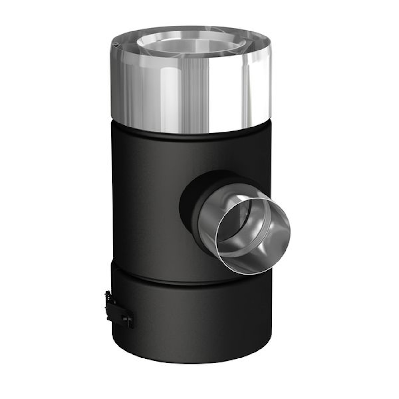90°-t-stück – Apollo Pellets 2.0 – Schwarz Ø80/130 Mm – Lufteinlass Ø60 Mm Joncoux