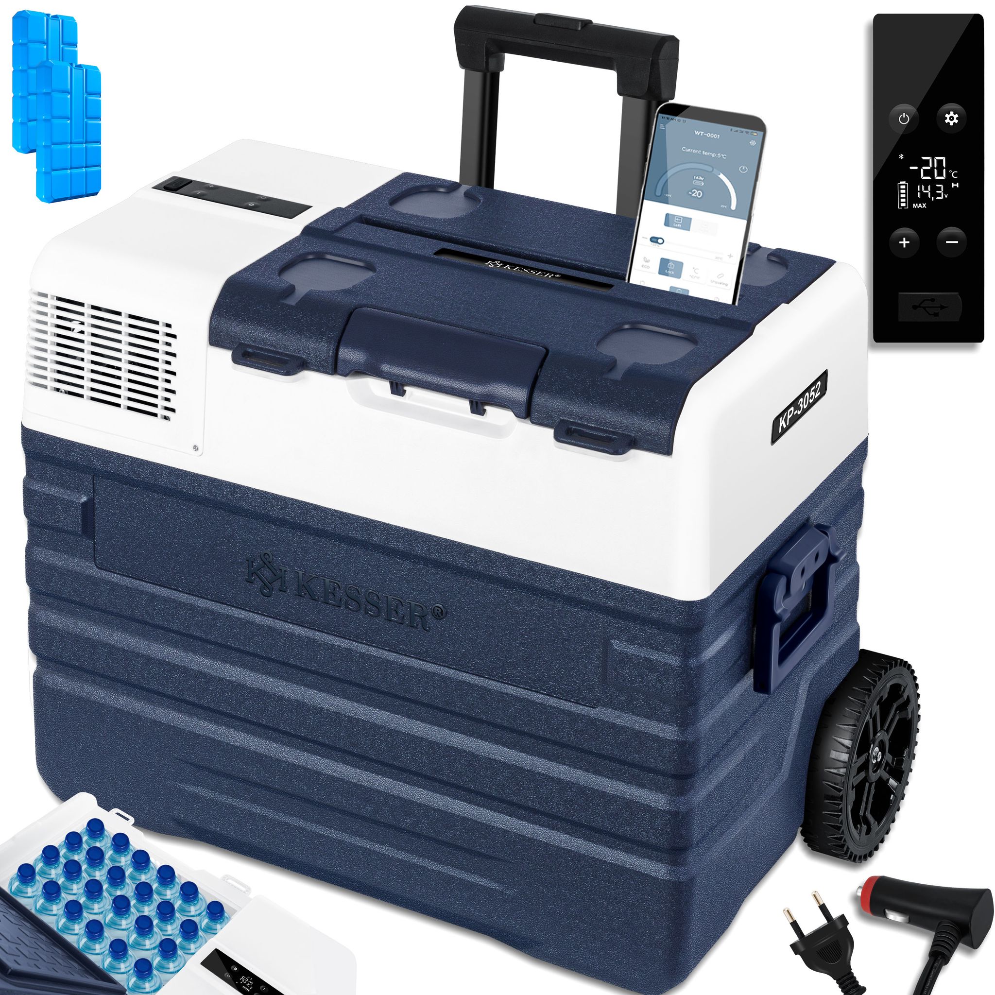 Kesser® Kompressor-kühlbox 42-52l, -20 °c, App-steuerung - Navyblau, 52 L