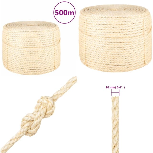 Seil 100% Sisal 10 Mm 500 M - Sisal Seil - Naturseil