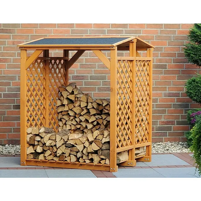 Promadino Kaminholzregal (120 x 118 x 148 cm, Holz, Braun)