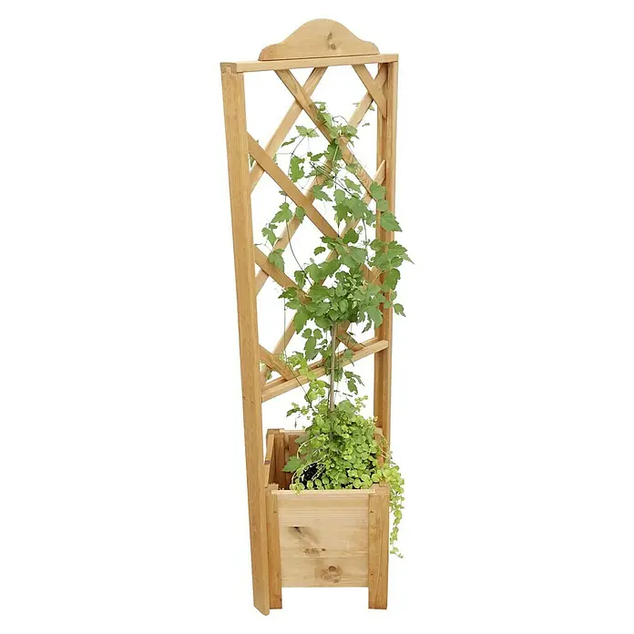 Promadino Pflanzkasten Botanica (Außenmaß (L x B x H): 47 x 45 x 140 cm, Holz, Braun)