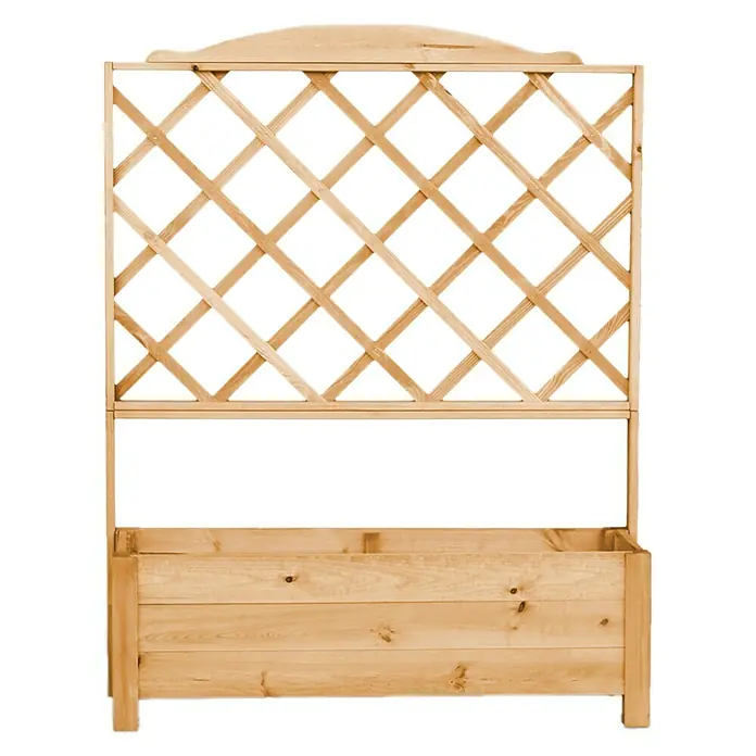 Promadino Pflanzkasten (Außenmaß (L x B x H): 110 x 32 x 140 cm, Holz, Honigbraun)