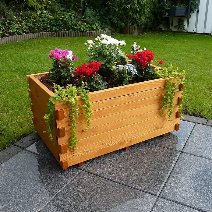 Promadino Pflanzkasten Siena (Außenmaß (L x B x H): 79,5 x 49,5 x 38,5 cm, Holz, Braun)