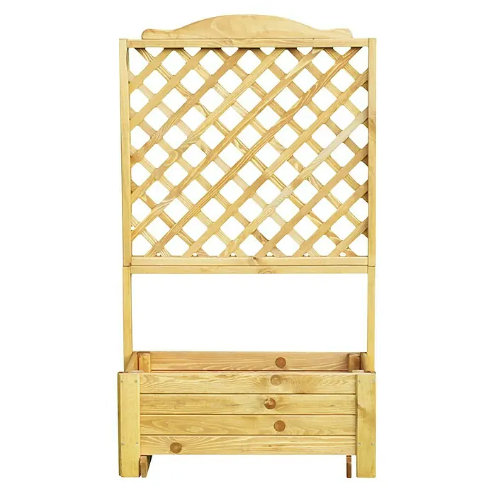 Promadino Pflanzkasten Romantica (Außenmaß (L x B x H): 80 x 38 x 140 cm, Holz, Honigbraun)