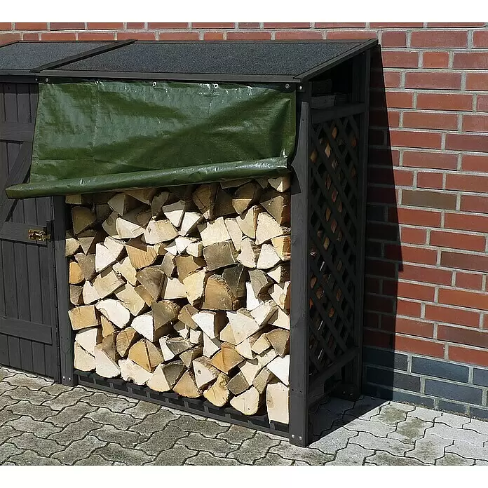 Promadino Kaminholzregal Erweiterung (120 x 68 x 148 cm, Holz, Anthrazit)