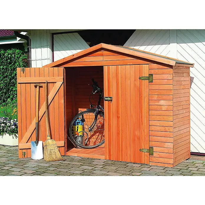 Promadino Geräteschrank Heidelberg (Holz, Honigbraun)