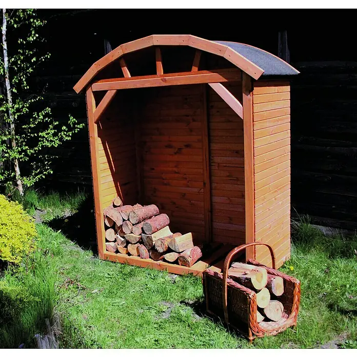 Promadino Kaminholzregal Teterow (163 x 78 x 181 cm, Holz, Honigbraun)