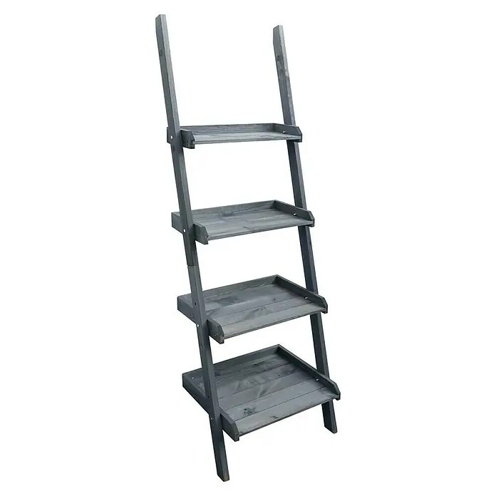 Promadino Blumentreppe Helma (58 x 46 x 177 cm, Kiefer, Grau)