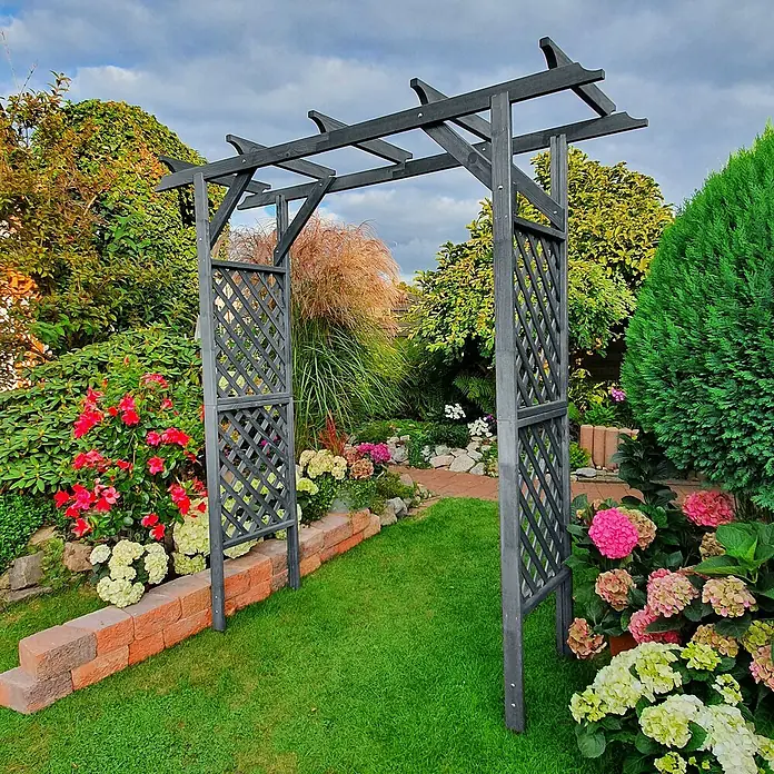 Promadino Pergola Bamberg (51 x 200 x 208 cm, Grau, Holz)