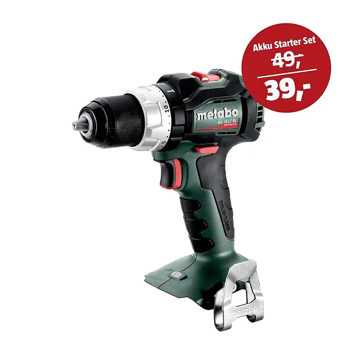 Metabo CAS 18V Maschinen-Set (Akku-Bohrschrauber BS 18 LT BL + 39€ Akku-Basis-Set)