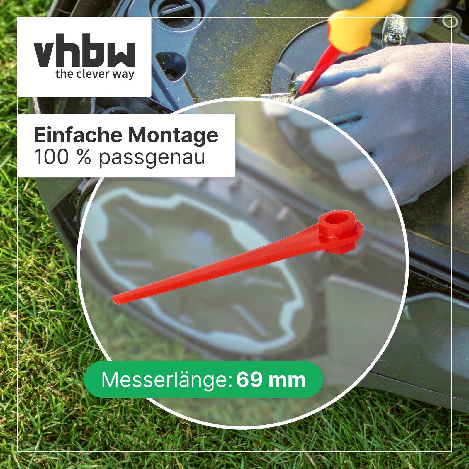 5 Messer Klingen für Gardena RotorCut 5368-20 Rasentrimmer Bild 7