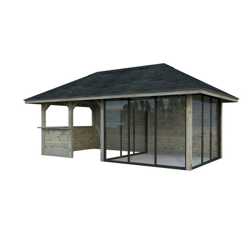 PALMAKO Pavillon, »Palmako Connect«, LxBxH: 508x508x300 cm, grautauchgrundiert
