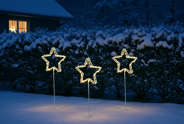 TrendLine LED Stecker Stern Ø 12 x 36 cm warmweiß 3er Pack
