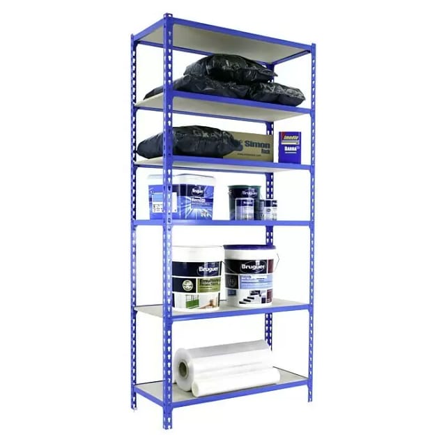 Simonrack Leichte Regal Blau Und Holz 2500x900x300 Mm