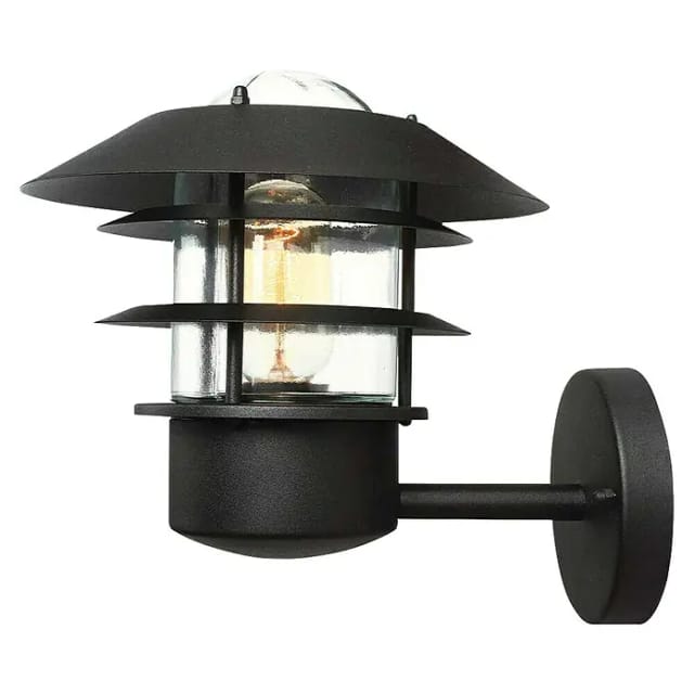 Elstead - Außen Wandlaterne Helsingor Aus Edelstahl, Schwarz Höhe 24cm