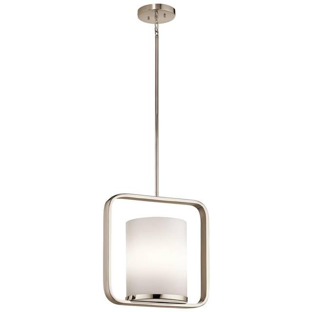 Pendellampe Deckenleuchte Hängeleuchte Glas Nickel D 23,5 Cm Esszimmerlampe