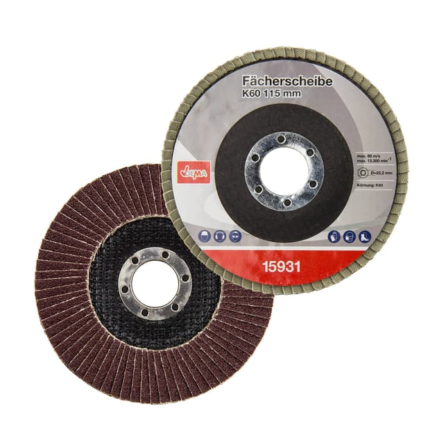 Dema - Fächerscheibe K60 115mm Schleifscheibe Lamellenscheibe Winkelschleifer Holz