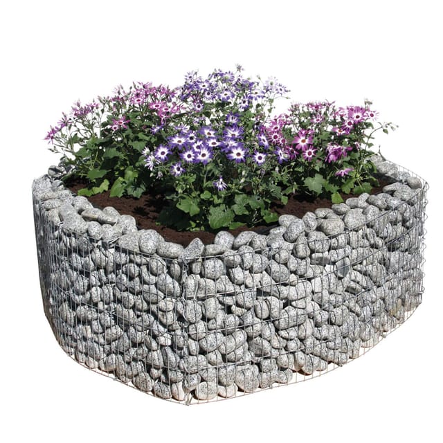 Bellissa - Gabionen Hochbeet 4-eck Bausatz Inkl. Trennfolie 113x113x40 Cm Stein