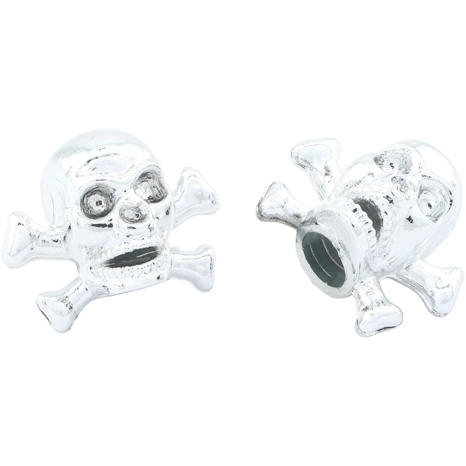 Contec Ventilkappen Paar Skull + Bones Chrom