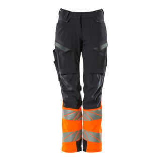Mascot Hose DIAMOND Damen Knietaschen Stretch schwarzblau/hi-vis orange