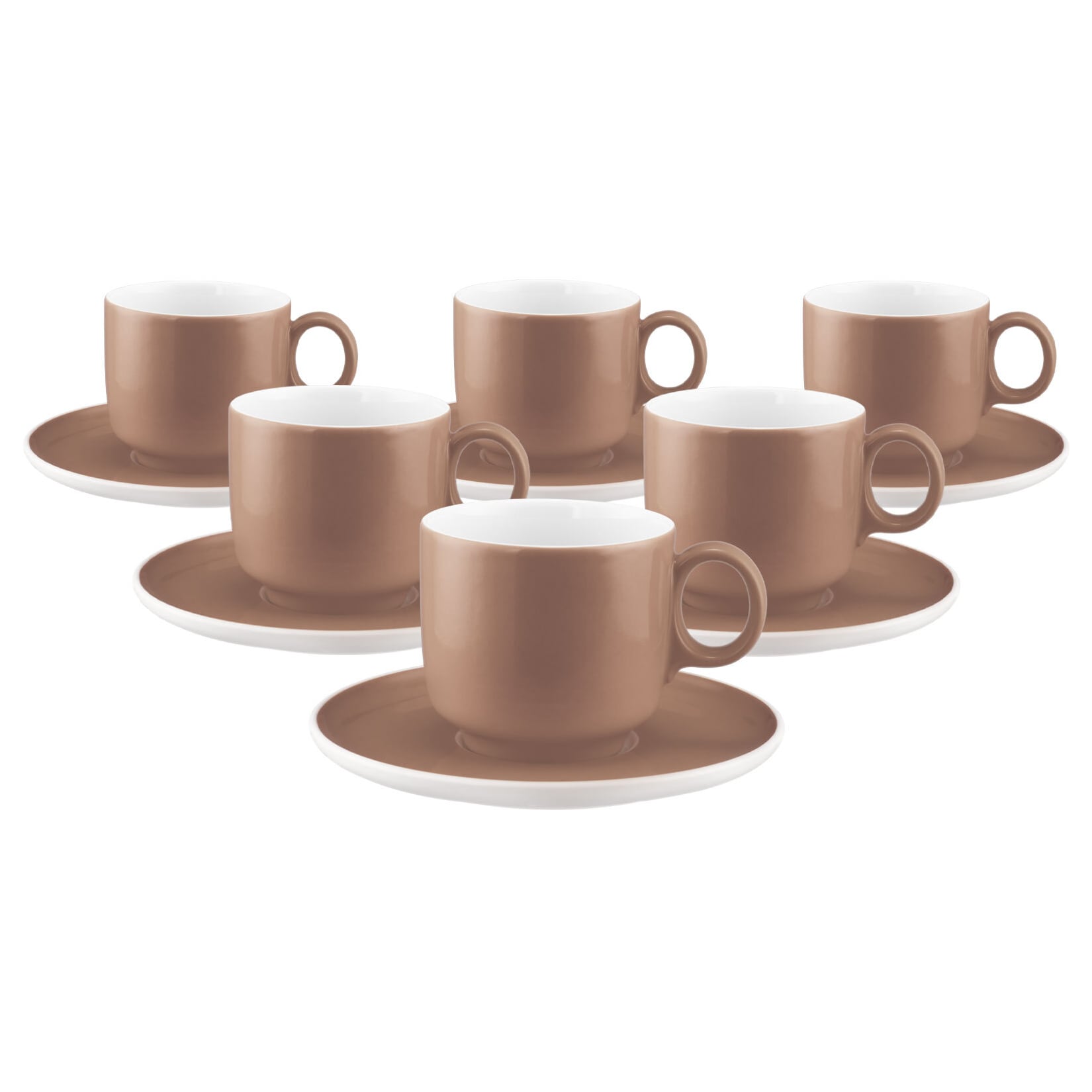 Seltmann Weiden Cappuccinotassen mit Untertassen Sento Home Pure Colors 300 ml 6er Set